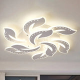 Modern Leaf Design Led Ceiling Lamp - White Acrylic Flush Mount Light Fixture For Living Room 9 /