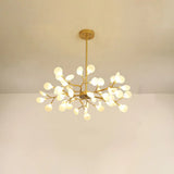 Modern Leaf-Shaped Brass Pendant Chandelier With Led Lighting 45 / Gold White