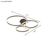 Modern Led Acrylic Ceiling Light Fixture - Brown Semi Flush Mount Lamp In 3 Widths & Tones