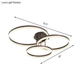 Modern Led Acrylic Ceiling Light Fixture - Brown Semi Flush Mount Lamp In 3 Widths & Tones