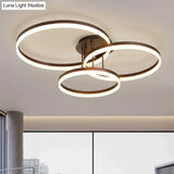 Modern Led Acrylic Ceiling Light Fixture - Brown Semi Flush Mount Lamp In 3 Widths & Tones