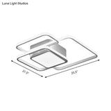 Modern Led Acrylic Ceiling Light - Square And Block Design 18’/21.5’/25.5’ Wide Flush Mount