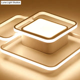 Modern Led Acrylic Ceiling Light - Square And Block Design 18’/21.5’/25.5’ Wide Flush Mount