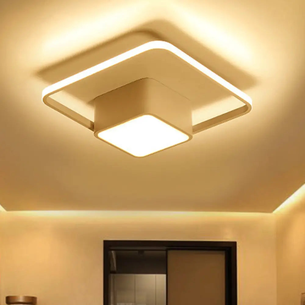 Modern Led Acrylic Ceiling Light - Square And Block Design 18’/21.5’/25.5’ Wide Flush Mount