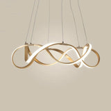 Modern Led Acrylic Ceiling Light: Twisting Chrome/Gold Chandelier Pendant (1/2/3-Light) -