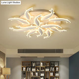 Modern Led Acrylic Fishes Flush Mount Light: Ceiling Fixture With 3/5/9 Lights In
