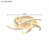 Modern Led Acrylic Fishes Flush Mount Light: Ceiling Fixture With 3/5/9 Lights In