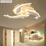 Modern Led Acrylic Fishes Flush Mount Light: Ceiling Fixture With 3/5/9 Lights In