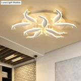 Modern Led Acrylic Fishes Flush Mount Light: Ceiling Fixture With 3/5/9 Lights In