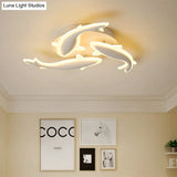 Modern Led Acrylic Fishes Flush Mount Light: Ceiling Fixture With 3/5/9 Lights In