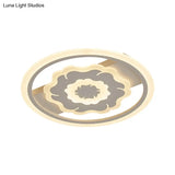 Modern Led Acrylic Floral Ceiling Mount Light Fixture - Warm/White For Bedroom