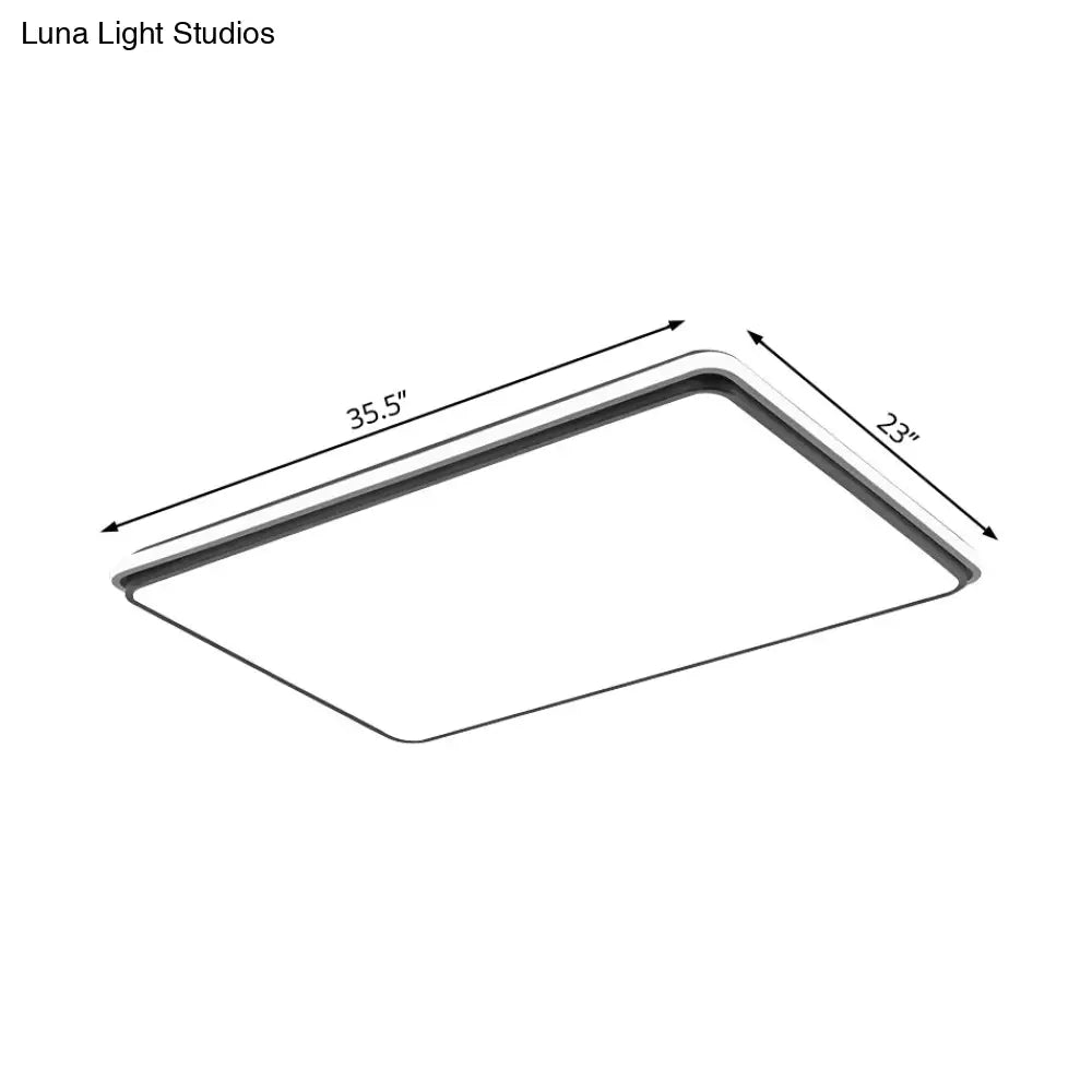 Modern Led Acrylic Flush Mount Ceiling Light - 16’/19.5’/35.5’ Wide Black & White