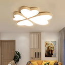 Modern Led Acrylic Flush Mount Ceiling Light For Living Room - Contemporary Lighting Pink / White