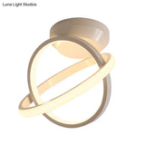 Modern Led Acrylic Semi Flush Mount Gyro Ceiling Light In White/Black