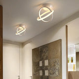 Modern Led Acrylic Semi Flush Mount Gyro Ceiling Light In White/Black