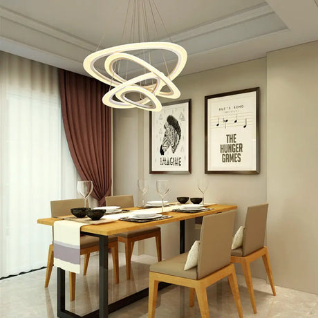 Modern Led Acrylic Triangle Ceiling Pendant Light Fixture - 1/2/3-Heads In Warm/White Lighting
