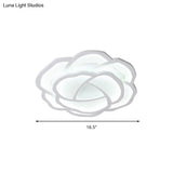 Modern Led Baby Bedroom Flower Ceiling Lamp - Pretty White Flush Light For Nurseries