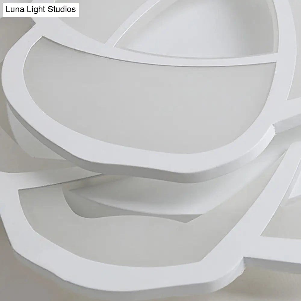 Modern Led Baby Bedroom Flower Ceiling Lamp - Pretty White Flush Light For Nurseries