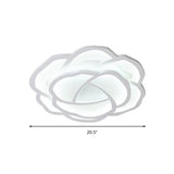 Modern Led Baby Bedroom Flower Ceiling Lamp - Pretty White Flush Light For Nurseries