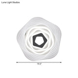 Modern Led Bedroom Ceiling Light: Simplicity White Flush Mount With Acrylic Stacked Shade