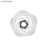 Modern Led Bedroom Ceiling Light: Simplicity White Flush Mount With Acrylic Stacked Shade