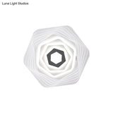 Modern Led Bedroom Ceiling Light: Simplicity White Flush Mount With Acrylic Stacked Shade