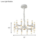 Modern Led Bedroom Chandelier - 24/36/60 Lights Tubular Iron Shade Black/White Pendant