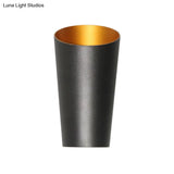 Modern Led Bedside Sconce Light - Black/White Finish Wall Lamp With Aluminum Cylinder Shade