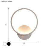 Modern Led Bedside Wall Light - Aluminum Minimalistic Sconce Lighting In Black/White 8/10/12.5 Dia