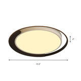 Modern Led Black And White Round Flush Ceiling Lamp With Recessed Diffuser 16/19.5 Wide In