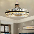 Modern Led Black Crystal Chandelier For Living Room - Stylish Pendant Lighting Fixture