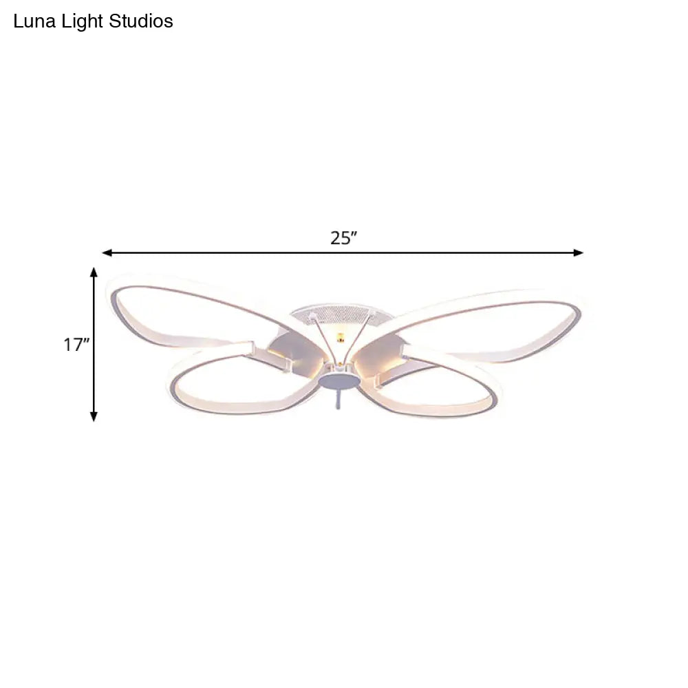 Modern Led Butterfly Girls Bedroom Flush Mount Light (Warm/White/Natural Light)