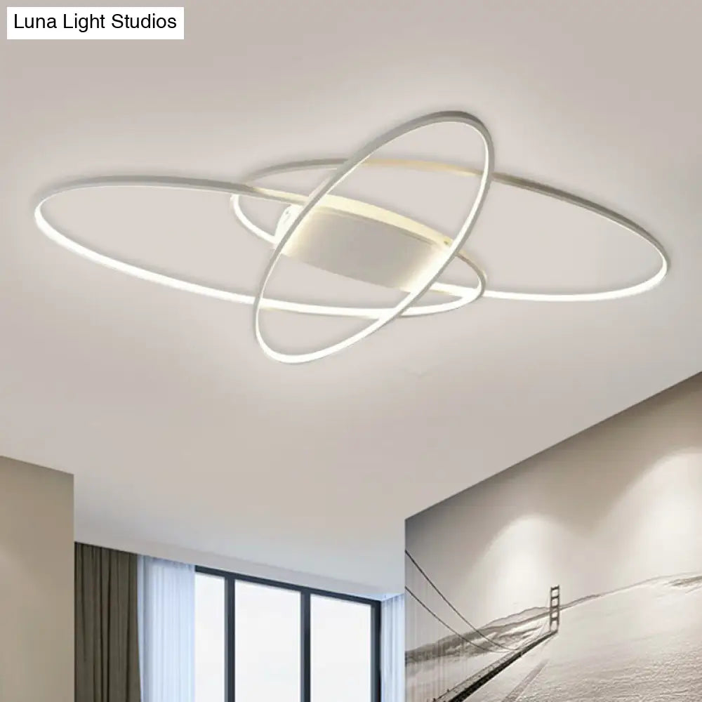 Modern Led Ceiling Lamp For Boys Bedroom - Warm/White Light Black/White