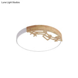 Modern Led Ceiling Lamp With Acrylic Shade: Green/White/Gray Round Flush Light For Bedroom