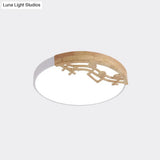 Modern Led Ceiling Lamp With Acrylic Shade: Green/White/Gray Round Flush Light For Bedroom