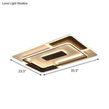 Modern Led Ceiling Light Black & White Patchwork Aluminum Flush Mount Fixture For Lounge