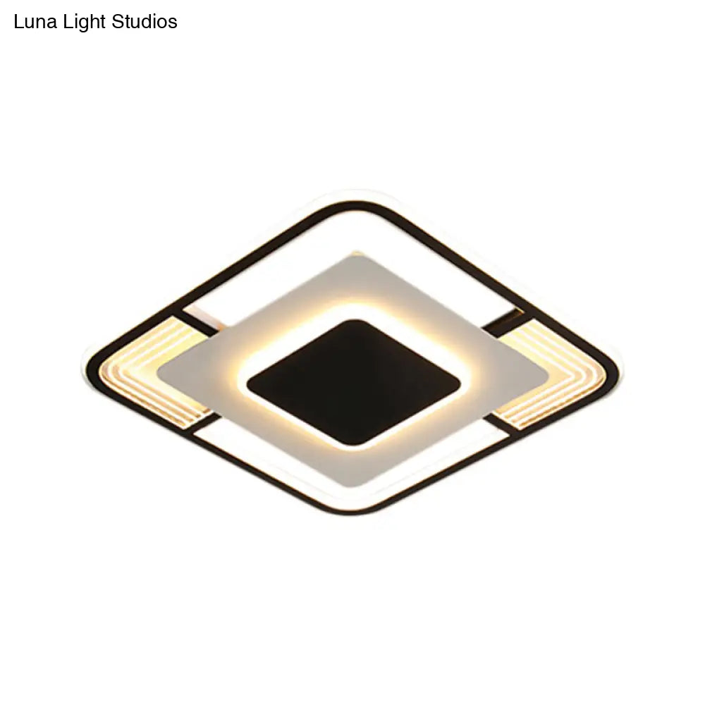 Modern Led Ceiling Light In Black/Gold With 3 Color Options
