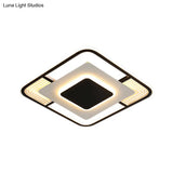 Modern Led Ceiling Light In Black/Gold With 3 Color Options