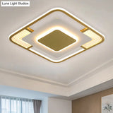 Modern Led Ceiling Light In Black/Gold With 3 Color Options
