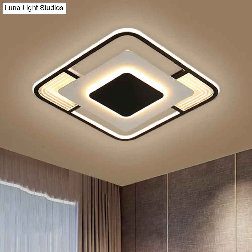Modern Led Ceiling Light In Black/Gold With 3 Color Options