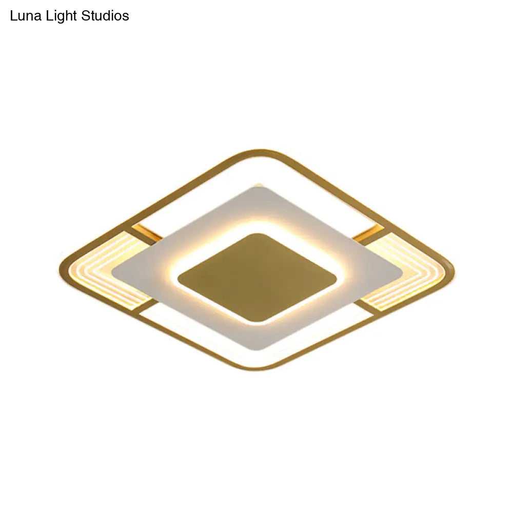 Modern Led Ceiling Light In Black/Gold With 3 Color Options