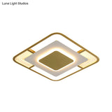 Modern Led Ceiling Light In Black/Gold With 3 Color Options