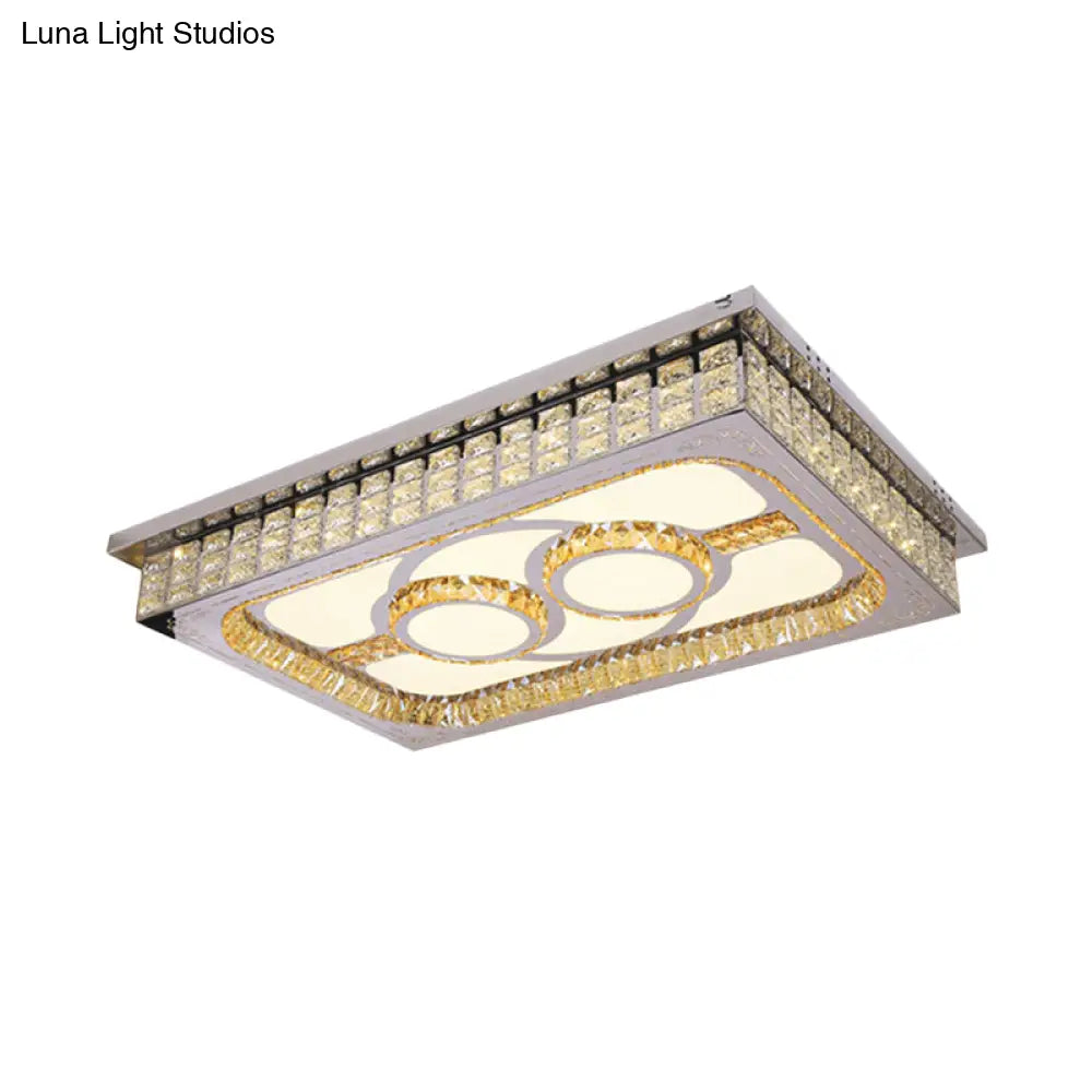 Modern Led Ceiling Light With Clear Crystal Shade For Living Room