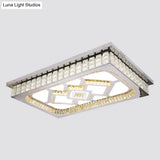 Modern Led Ceiling Light With Clear Crystal Shade For Living Room