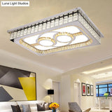 Modern Led Ceiling Light With Clear Crystal Shade For Living Room