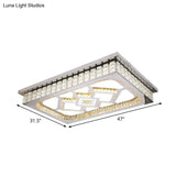Modern Led Ceiling Light With Clear Crystal Shade For Living Room