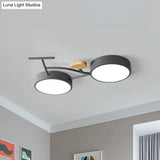 Modern Led Ceiling Light With Creative Bike Acrylic Shade For Bedroom In Gray/White/Green