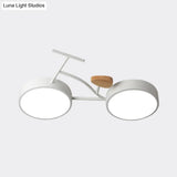 Modern Led Ceiling Light With Creative Bike Acrylic Shade For Bedroom In Gray/White/Green