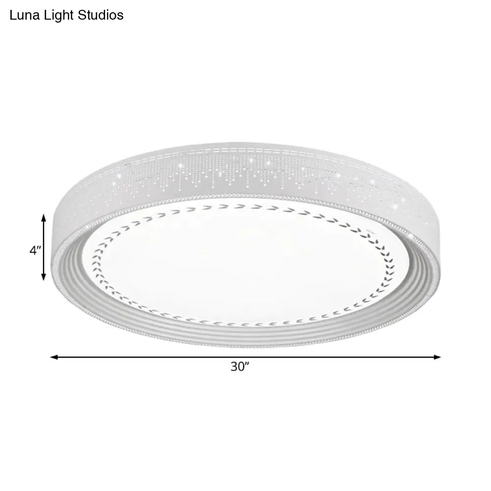 Modern Led Ceiling Light With Meteor Shower Design Acrylic Shade White Round Flush Mount Various