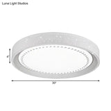 Modern Led Ceiling Light With Meteor Shower Design Acrylic Shade White Round Flush Mount Various